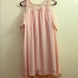 Champagne cold shoulder dress